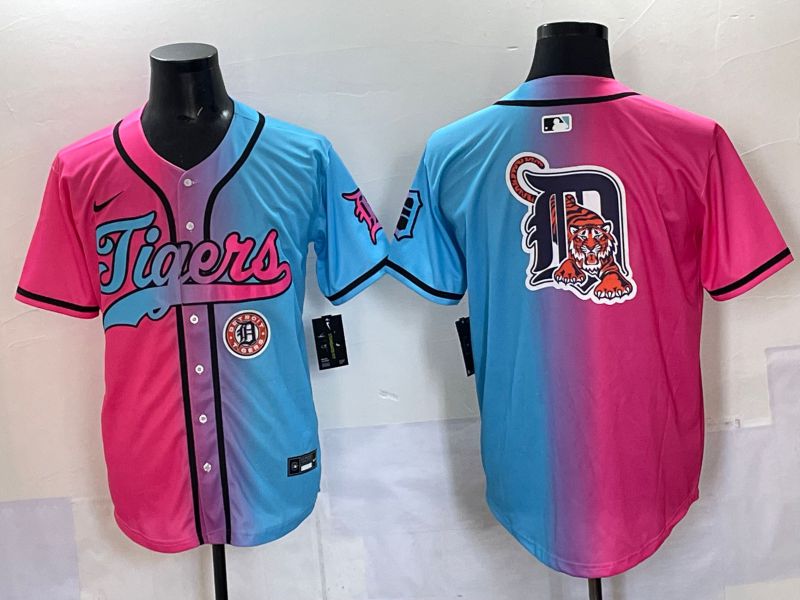 Men 2025 Detroit Tigers Blank Blue pink Game Nike MLB Jersey style 06->dallas cowboys->NFL Jersey